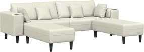 vidaXL Canapea cu pernă 3 pcs Crem Catifea