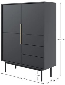 Comoda VIVALA 3D3S, negru