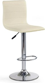 Scaun bar H21, crem/crom, piele ecologica/otel, 40x42x93/115 cm