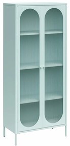 Vitrină albastru-deschis din metal 80x186x40 cm Luna – Støraa