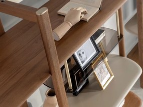 Raft stanga modern din lemn furniruit Walnut