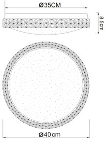 Globo 41749-22 - Plafonier LED OVI 22W, 230V