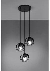 Lustră pe cablu TULOS 3xE27/60W/230V neagră Sollux SL.1088