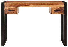 247401 vidaXL Birou cu 2 sertare, 110 x 50 x 77 cm, lemn masiv de sheesham