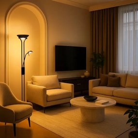 Brilagi - Lampă de podea dimabilă SCARLETT 1xR7s/230W/230V + 1xG9/40W, neagră