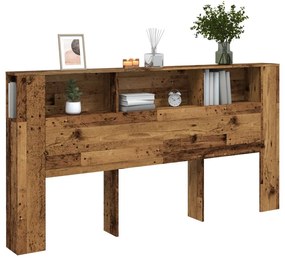 vidaXL Tăblie pat cu dulap lemn vechi 200x18,5x102,5 cm lemn prelucrat