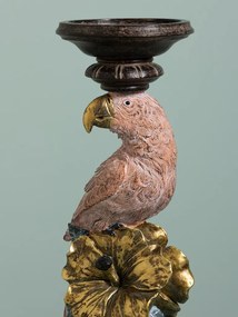 Suport lumanare din polirășină, „Pink Parrot”