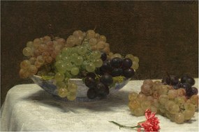 Tablou - Henri Fantin-Latour, Still Life with Grapes and a Carnation, reproducere (90x60 cm)
