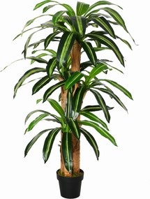 Outsunny Dracaena Artificială cu 66 de Frunze Mușchi Plantă Artificială pentru Decorațiuni Grădină Balcon Birou Living Ø20x160 cm Verde | Aosom Romania