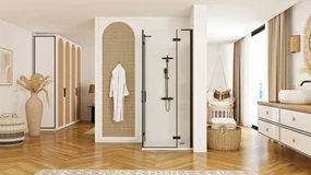Cabina dus Hugo Double negru 80x80 cm