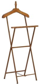 Suport de haine pliabil din lemn de pin si metal, alb, H112 cm, Major D'Homme