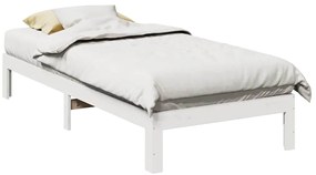 vidaXL Cadru de pat fără saltea, alb, 80x200 cm, lemn masiv de pin