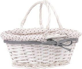 Coș de răchită Belize, alb