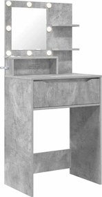 vidaXL Mese de toaletă pentru dormitor cu sertar cu raft Gri din beton