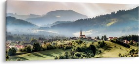 Tablou - sătuț în ceață (120x50 cm)