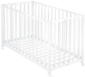 Pătuț pliabil alb cu roți 60x120 cm Fold up – Roba