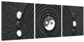 Tablou - Jing și Jang (cu ceas) (90x30 cm)