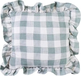 Față de pernă din bumbac organic 45x45 cm verde, „Ida Check"