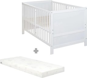 Pătuț alb cu înălțime reglabilă 70x140 cm Easy Sleep – Roba