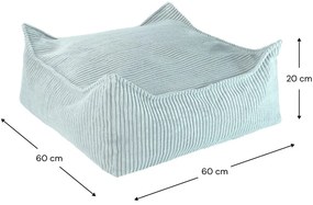 Fotoliu puf pentru copii verde mentă cu tapițerie din catifea reiată Square – Wigiwama