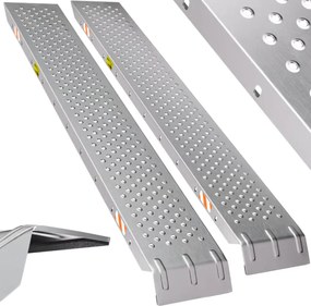 Rampe auto pentru urcare MARA, set 2 bucăți, 400kg, 160cm, argintie Jurhan