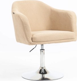 HR832N Scaun Catifea Reiată Premium culoare Bej Ghimbir cu Bază Cromata