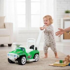 Masinuta copii si bebe NOVOKIDS™ My first SUV Car XXL , Lungime 85 cm, Maner de impins pentru parinti detasabil, Functie trotineta fara pedale,