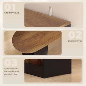 HOMCOM Masă de Bar Extensibilă și Rotativă 90° cu Rafturi Deschise și 2 Uși din Sticlă 150x80x105,5 cm Negru și Natural | Aosom Romania