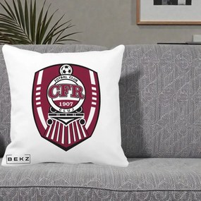 Perna Personalizata CFR Cluj Fotbal Club 1907, 40x40 cm, Alba Mata, Husa Detasabila, Perna Inclusa, BEKZ®