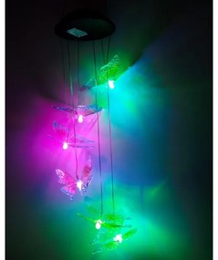 Lampă solară LED RGB 6xLED/1,2V 300 mAh IP44 - model fluture
