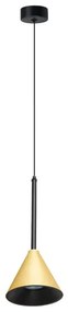 Lustră pe lanț CONE 1xE27/10W/230V negru/auriu