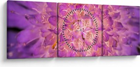 Tablou detailat cu floare (cu ceas) (90x30 cm)