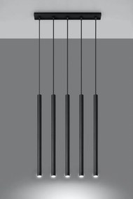 Lustră Sollux Fideus, lungime 45 cm, negru