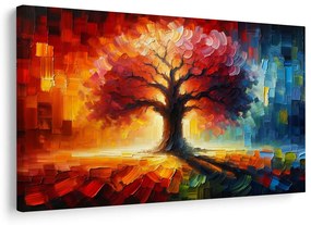 Tablou arborele vieții în culorile curcubeului
