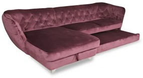 Coltar Extensibil Cu Lada Depozitare Retro, Stanga, Mov, 302 X 188 Cm