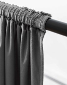 Draperie opaca gri VELVET 140x250 cm Agatat: Inele metalice