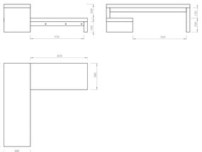 Masă TV reglabilă TemaHome Cliff Walnut, alb