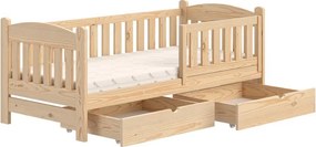 Pat copii din lemn cu sertare Alvins 90x180 - pin