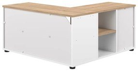 Comodă TV alb-natural cu aspect de lemn de stejar 90x45 cm Angle – TemaHome