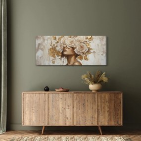 Tablou - Fată cu Trandafiri (120x50 cm)