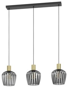 Lustră pe cablu Eglo 901037 EMPOLI 3xE27/40W/230V negru/auriu