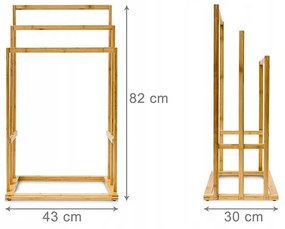 Suport pentru prosoape din bambus WASHA
