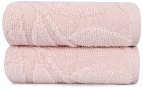 Set 2 Prosoape de Baie / Fata Estela, 50x90 cm, 100% Micro Bumbac, 450 gsm, Roz Pudra