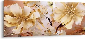 Tablou - Flori de aur (120x50 cm)