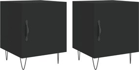 vidaXL Noptiere, 2 buc., negru, 40x40x50 cm, lemn compozit