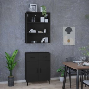 Dulap inalt, negru, lemn prelucrat 1, Negru, 2 doors 2 drawers