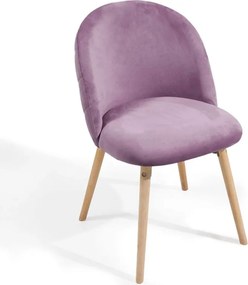 Set de scaune de masă din catifea, 2 buc - violet