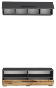 Living haaus Haga V11, Antracit/Stejar Wotan, L 120 cm