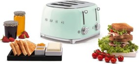 Prăjitor de pâine SMEG 50's Style TSF03PGEU, 2000 W, 4 felii, 6 niveluri, Tava pentru firimituri, Cablu integrat, Oțel inoxidabil, Verde