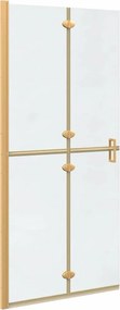 vidaXL Perete de duș Walk-In Auriu 90 x 6.5 x 190 cm